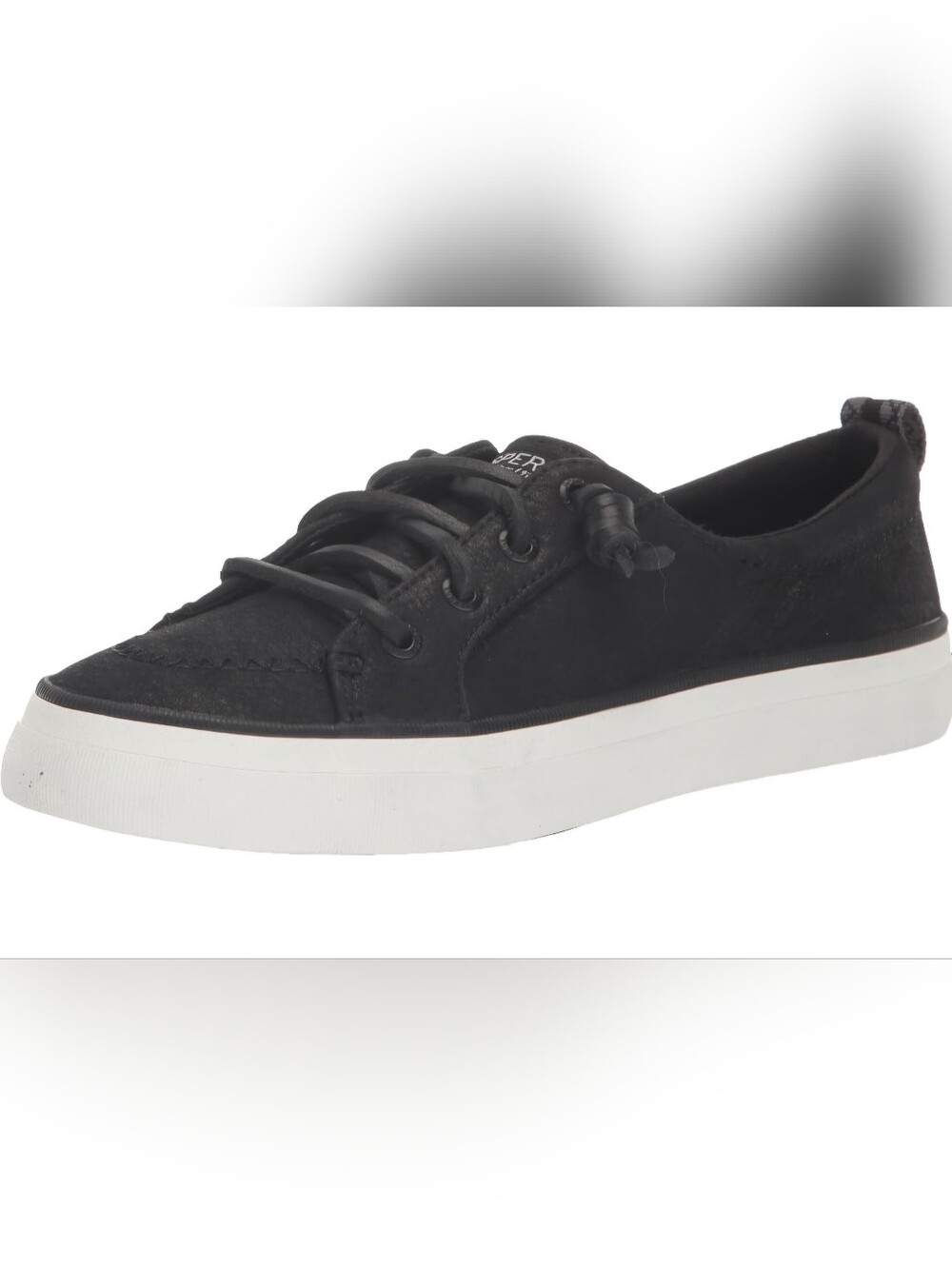 Sperry Crest Vibe Washable Black Leather Sneakers Women's Size 8.5